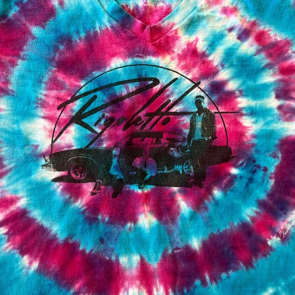 Vintage Tie Dye T-shirt Tee Obscure Garage Band Rigoletto UNISEX M One of a Kind - Picture 11 of 11